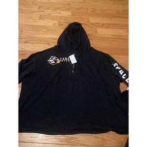 NWT Space Jam women's plus Tune Squad black casual hooded 1/4 zip sweater sz 3X